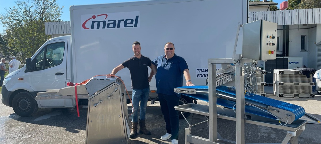 Dennis Vos with Marel equipment and truck