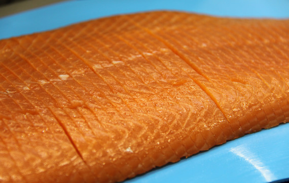 Smoked Salmon High Angle Cut