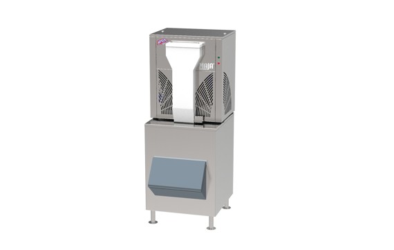 MAJA flake ice machines SAH 500 L on ice storage silo EN1