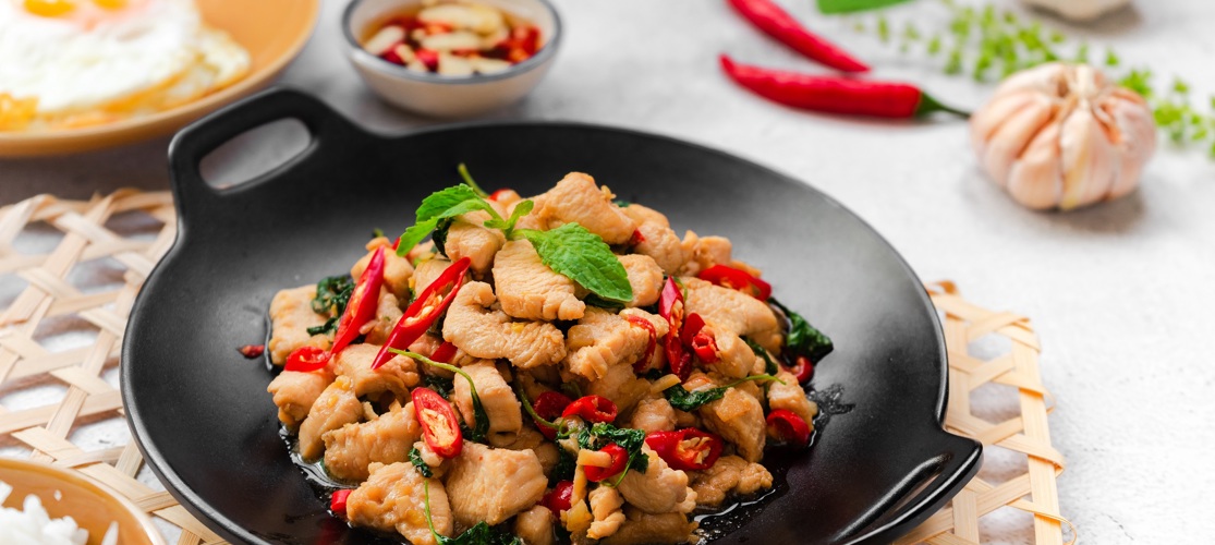 Wok Dish Chicken Breast Meat