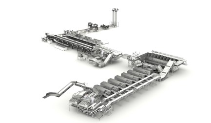 Sistema de Manuseio, Distribuição, Classificação e Empacotamento de salmão inteiro