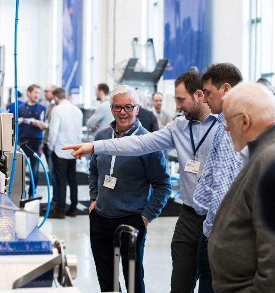 Food processing line demos at a Marel demo center